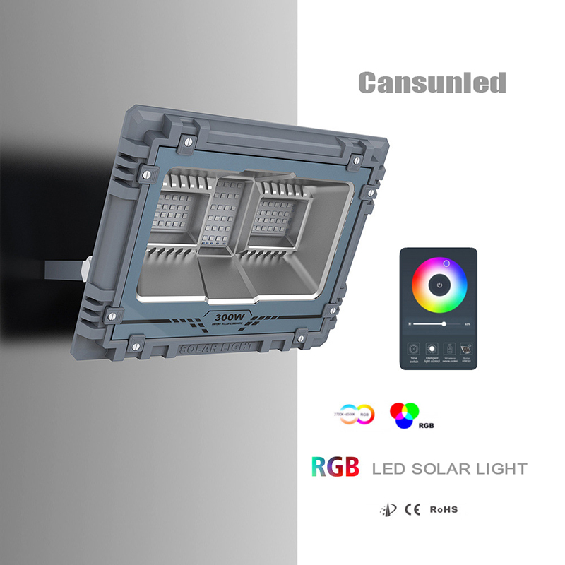 100W RGB LED solar flood light