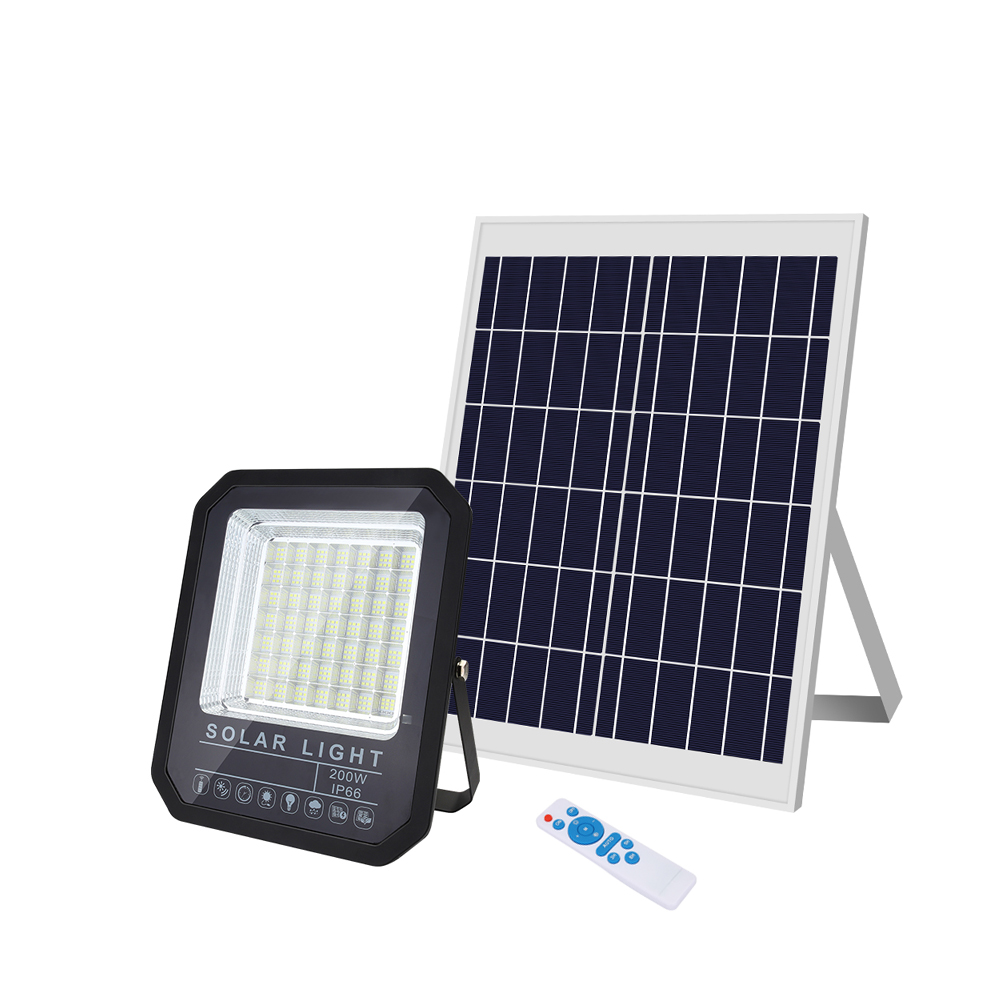 200W Solar Flood Light (intelligent light control + Remote control)