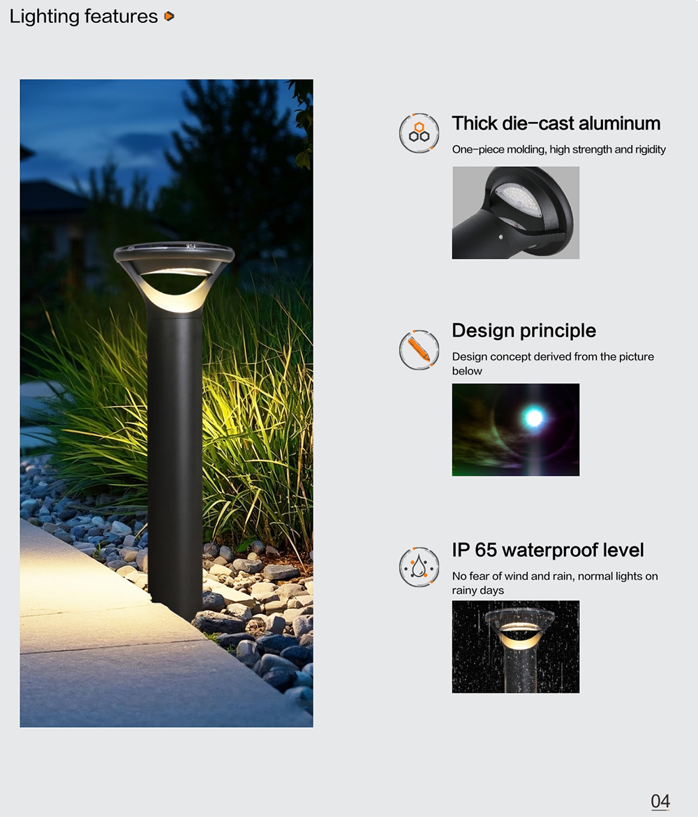 <strong>IK10 Remote Control Brightness option Outdoor Solar Powered Garden Bollard Lamp for Landscape Pathwa</strong>
